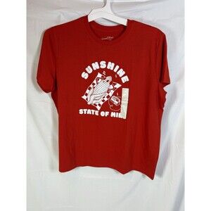Universal Thread Mens T Shirt Graphic Print Sunshine Color Red Size Large